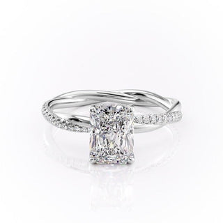 2.1 CT Radiant Shaped Moissanite Solitaire Engagement Ring