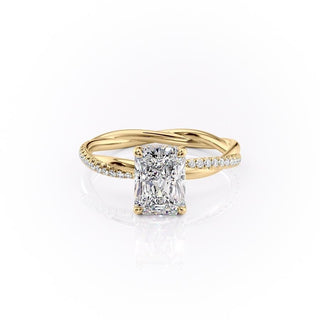 2.1 CT Radiant Shaped Moissanite Solitaire Engagement Ring