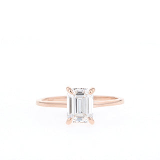 Anillo de compromiso con diamante moissanita solitario de talla esmeralda de 1,70 ct para mujer