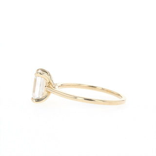 Anillo de compromiso con diamante moissanita solitario de talla esmeralda de 1,70 ct para mujer