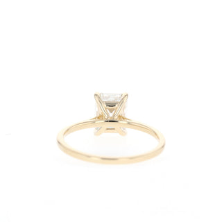 Anillo de compromiso con diamante moissanita solitario de talla esmeralda de 1,70 ct para mujer