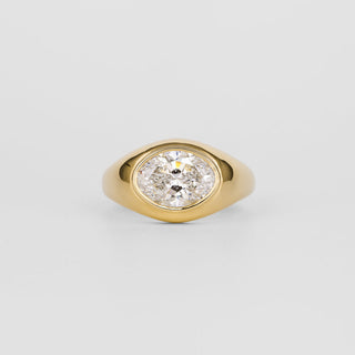 Bague de fiançailles unique avec diamant CVD ovale de 1,0 à 3,0 CT