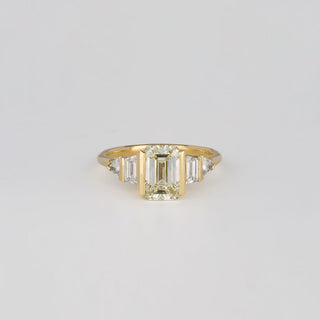 Bague de fiançailles unique avec diamant CVD émeraude de 1,0 à 3,0 CT