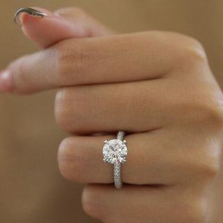 1.60 CT Round Shaped Moissanite Solitaire Engagement Ring