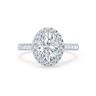 Bague de fiançailles de style halo en moissanite de forme ovale de 1,50 ct