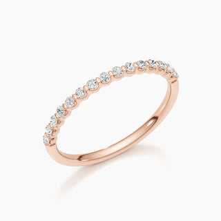 0.3 CT Round Cut Stackable Wedding Band With Half Eternity Style