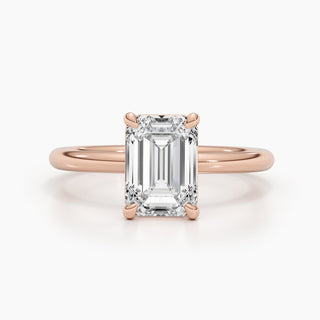 Bague de fiançailles avec diamant solitaire émeraude de 1,79 à 3,50 ct