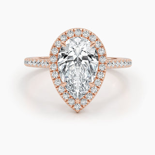 2.51ct Pear F- VS  Diamond Engagement Ring With Halo & Pave Setting