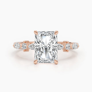 4ct Radiant G- VS Diamond Engagement Ring With Dainty Setting