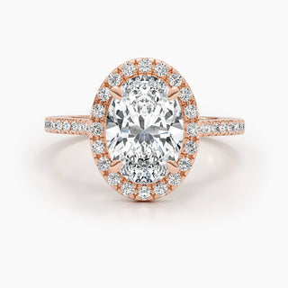 1.50-3.50 ct Oval Halo & Pave Diamond Engagement Ring