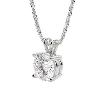 Collier avec diamant solitaire taille ronde en moissanite de 0,25 à 1,0 ct