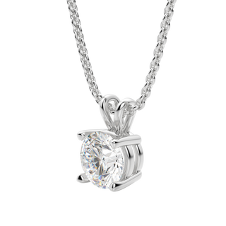 Collier avec diamant solitaire taille ronde en moissanite de 0,25 à 1,0 ct