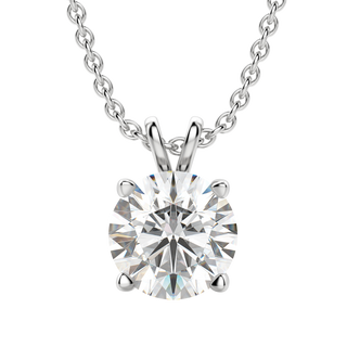 Collier avec diamant solitaire rond F/VS de 0,25 à 1,0 ct cultivé en laboratoire