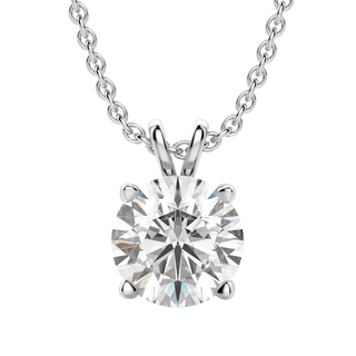 Collier avec diamant solitaire rond F/VS de 0,25 à 1,0 ct cultivé en laboratoire