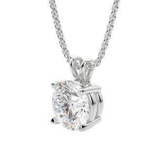 Collier avec diamant solitaire rond F/VS de 0,25 à 1,0 ct cultivé en laboratoire