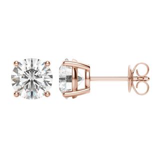 Boucles d'oreilles en diamant solitaire rond F/VS de 0,50 CT à 4,0 CT cultivées en laboratoire