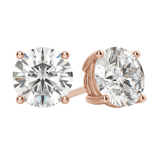 Boucles d'oreilles en diamant solitaire rond F/VS de 0,50 CT à 4,0 CT cultivées en laboratoire