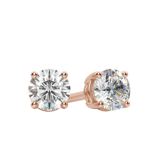 Boucles d'oreilles en diamant solitaire rond F/VS de 0,50 CT à 4,0 CT cultivées en laboratoire