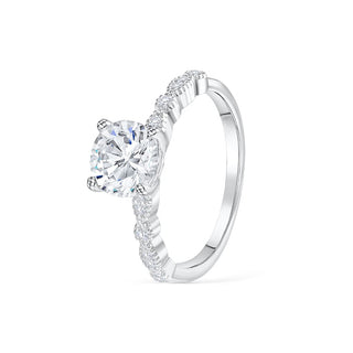 Bague de fiançailles solitaire en diamant et moissanite ronde de 1,50 ct