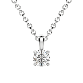 0.25-1.5 CT Round Solitaire F/VS Lab Grown Diamond Necklace