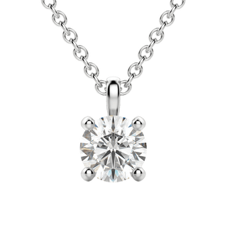 Collier avec diamant solitaire rond F/VS de 0,25 à 1,5 ct cultivé en laboratoire