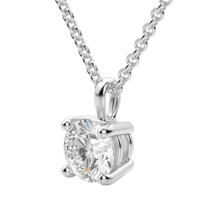 Collier avec diamant solitaire rond F/VS de 0,25 à 1,5 ct cultivé en laboratoire