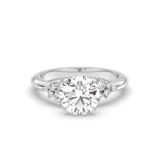 Bague de fiançailles avec diamants ronds en grappe de 1,0 à 3,0 ct