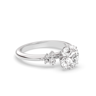 Bague de fiançailles avec diamants ronds en grappe de 1,0 à 3,0 ct