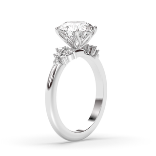 1.0 -3.0 CT Round Diamond Cluster Engagement Ring