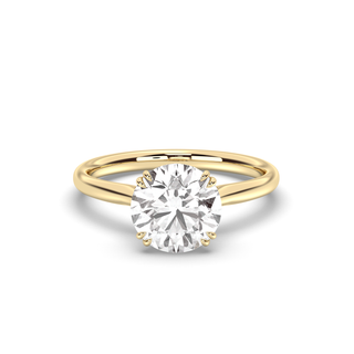 Bague de fiançailles avec solitaire en diamant rond de 1,50 à 3,50 ct