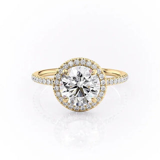 1.90 CT Round Shaped Moissanite Halo Engagement Ring