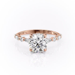 Bague de fiançailles solitaire en moissanite de forme ronde de 1,60 ct