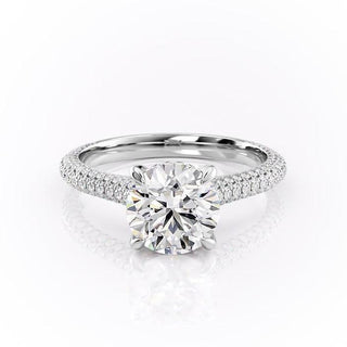 Bague de fiançailles solitaire en moissanite de forme ronde de 1,60 ct