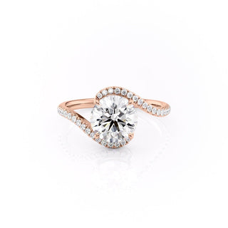 1.35 CT Round Shaped Moissanite Bypass Engagement Ring