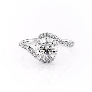 1.35 CT Round Shaped Moissanite Bypass Engagement Ring