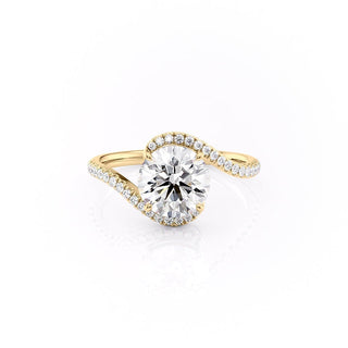 1.35 CT Round Shaped Moissanite Bypass Engagement Ring