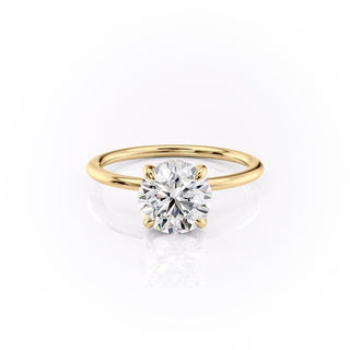 Bague de fiançailles en moissanite solitaire à taille ronde de 1,6 ct avec halo caché