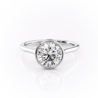 1.60 CT Round Shaped Moissanite Bezel Engagement Ring