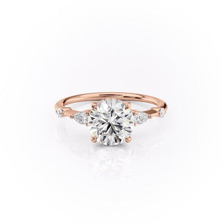 Bague de fiançailles à trois pierres en moissanite de forme ronde de 1,60 ct