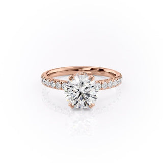 Bague de fiançailles solitaire en moissanite de forme ronde de 1,60 ct