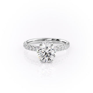 Bague de fiançailles solitaire en moissanite de forme ronde de 1,60 ct