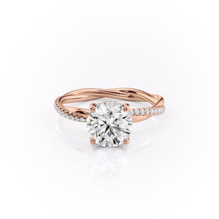 Bague de fiançailles solitaire en moissanite de forme ronde de 1,60 ct