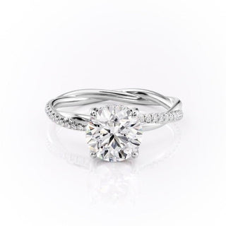 Bague de fiançailles solitaire en moissanite de forme ronde de 1,60 ct