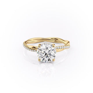 Bague de fiançailles solitaire en moissanite de forme ronde de 1,60 ct