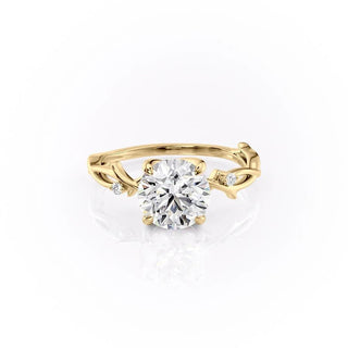 1.90 CT Round Shaped Moissanite Twig Engagement Ring