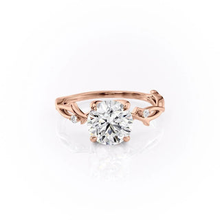 1.90 CT Round Shaped Moissanite Twig Engagement Ring