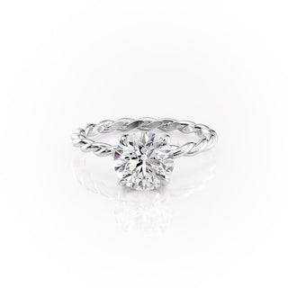 1.60 CT Round Shaped Moissanite Hidden Halo Engagement Ring