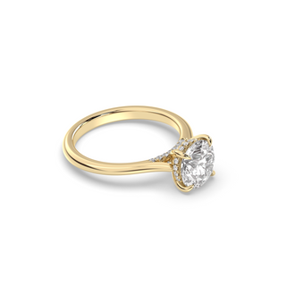 Bague de fiançailles avec halo caché en diamant rond de 1,3 à 3,50 ct