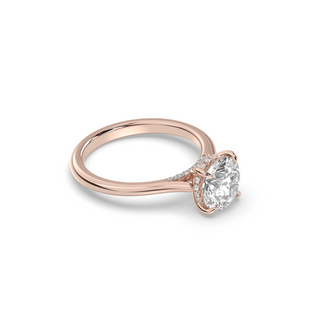 Bague de fiançailles avec halo caché en diamant rond de 1,3 à 3,50 ct