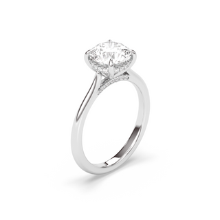 1.3-3.50  CT Round Diamond Hidden Halo Engagement Ring